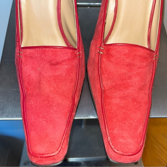 Tabita red suede slip on heels size 6.5 - Picture 5 of 11